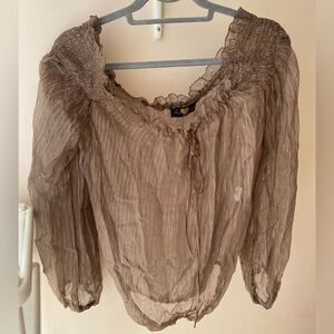 Mesh Over The Shoulder Blouse